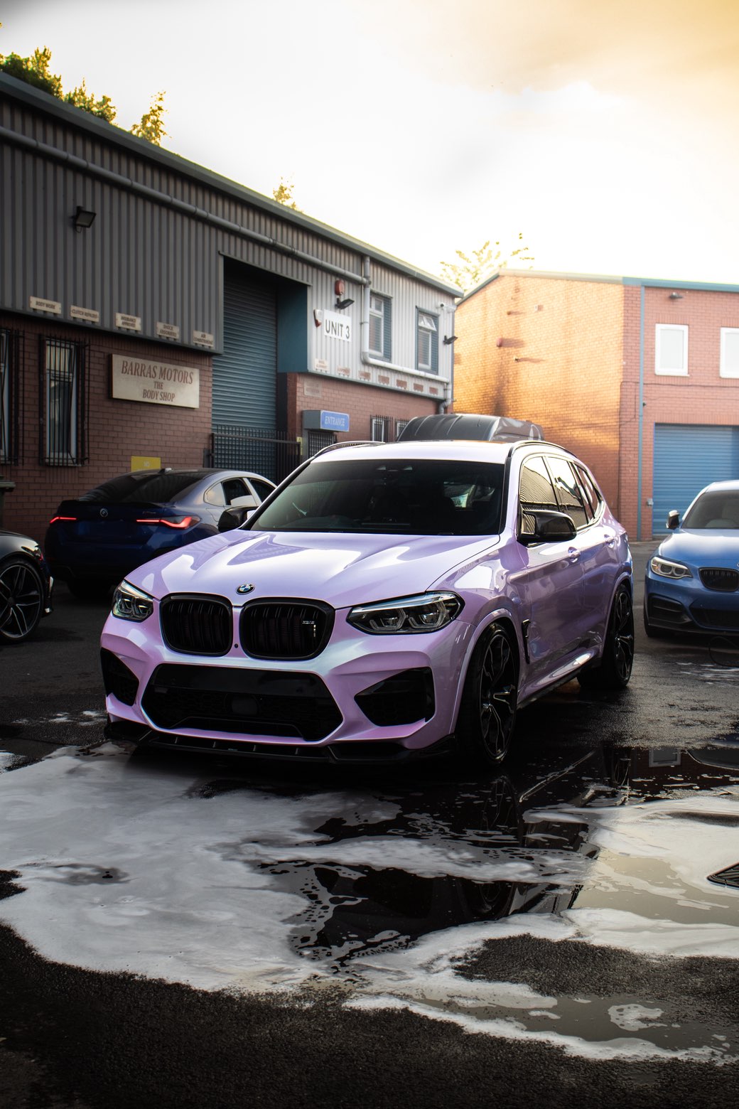 BMW X3 M finished in a lilac gloss colour-change wrap