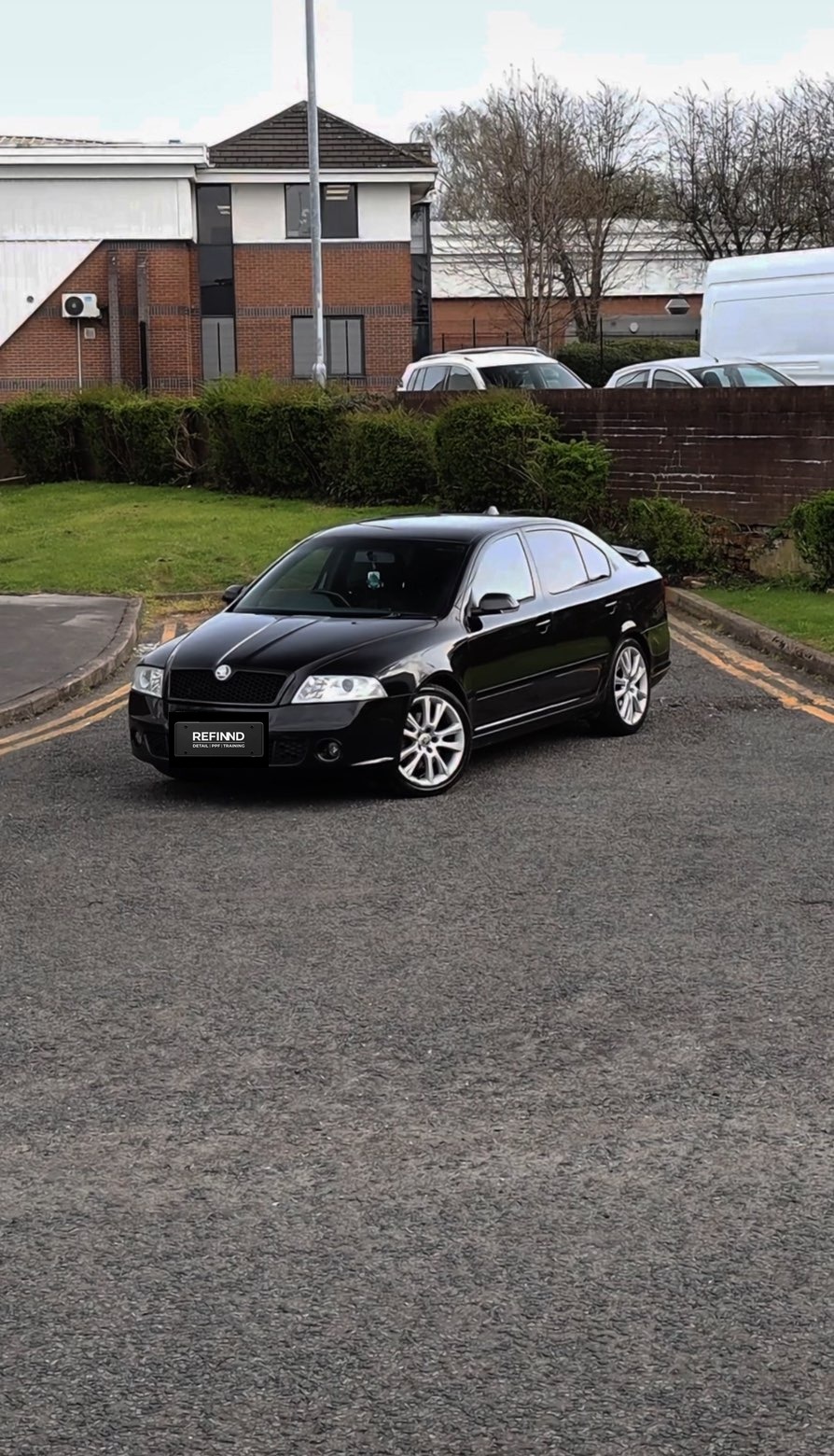 Black Skoda Octavia vRS after enhancement detail
