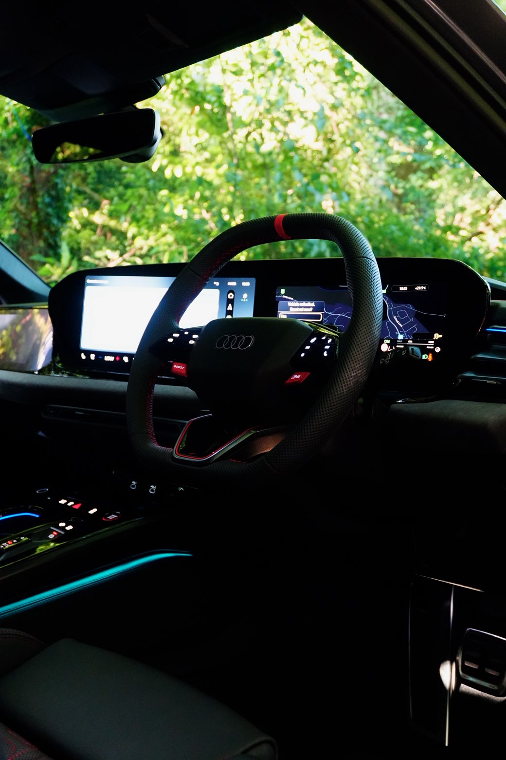Audi RS cockpit with digital displays after an interior detail